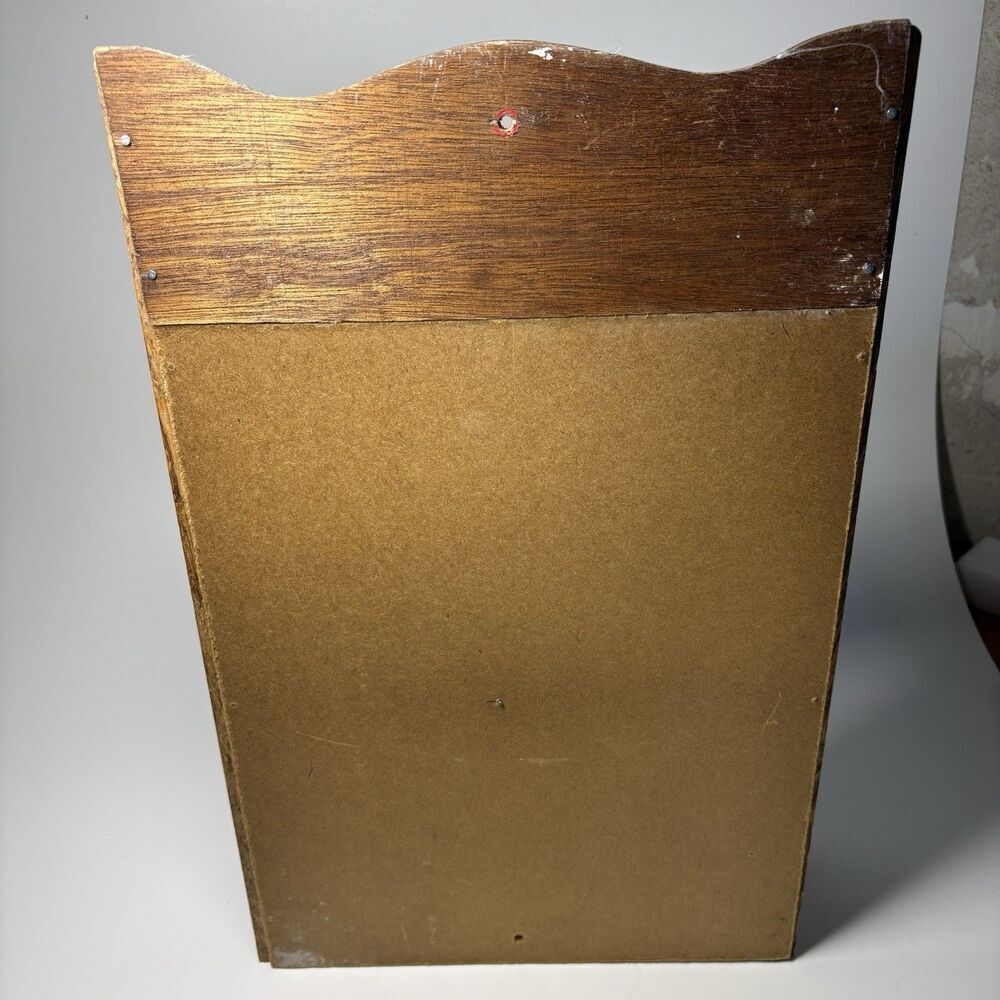 Solid Oak Wood Wall Magazine Book Shelf Double Toilet Paper Holder Vintage - Picture 7 of 10